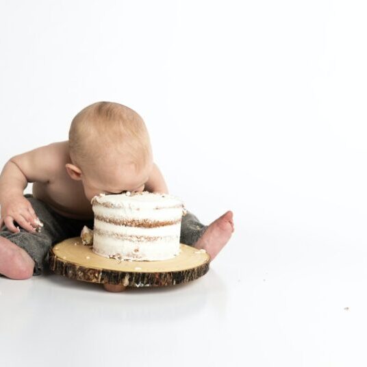 baby with cake